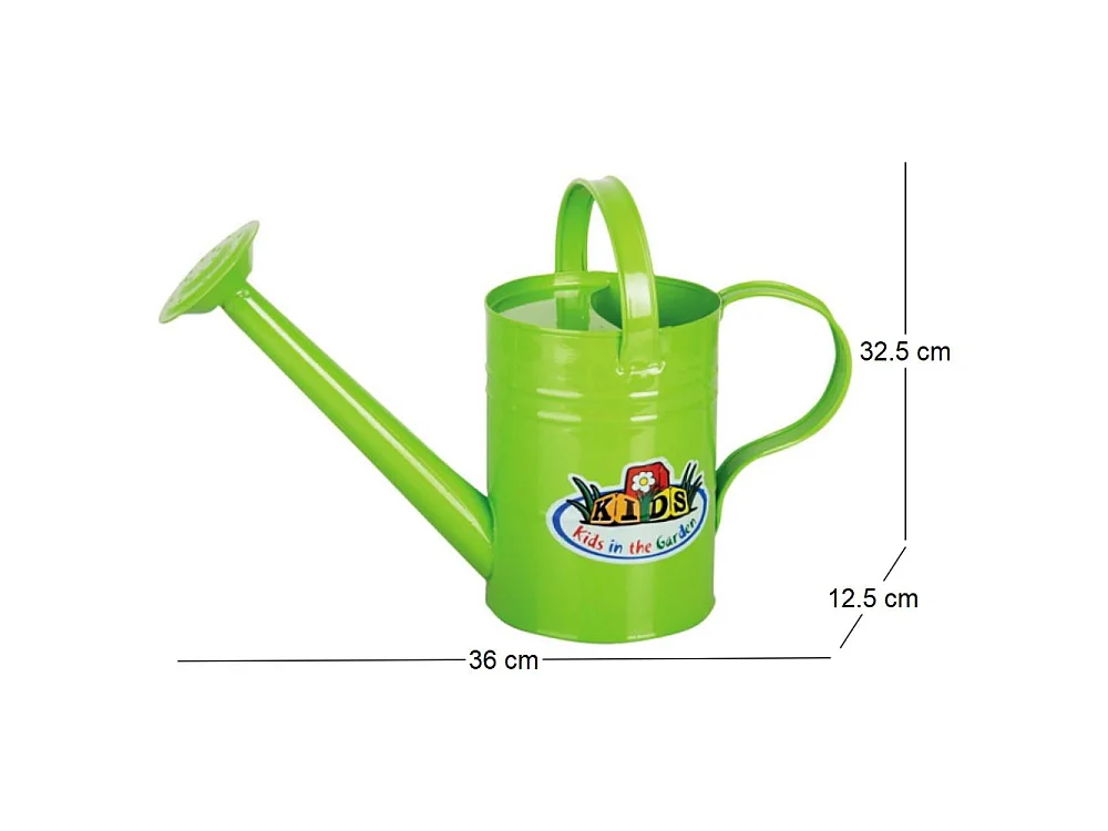 Annaffiatoio in zinco verde per bambini 36x12,5x32,5cm
