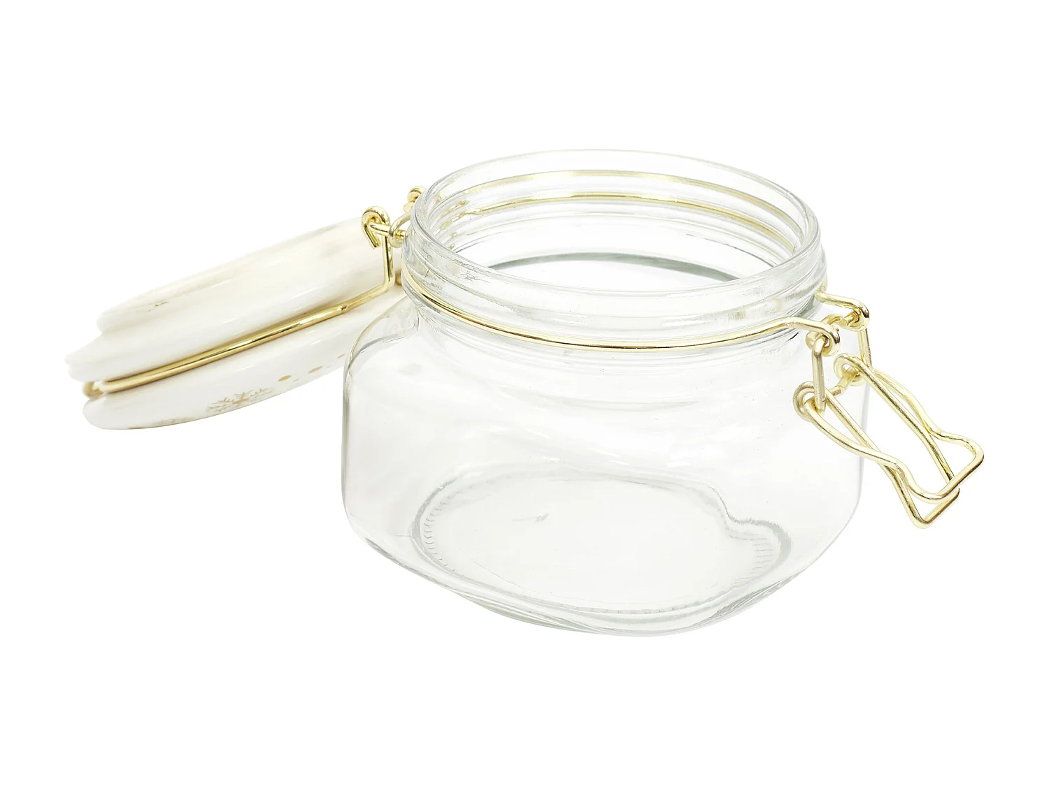 Lot De 2 Bocaux En Verre Couvercle Ceramique2