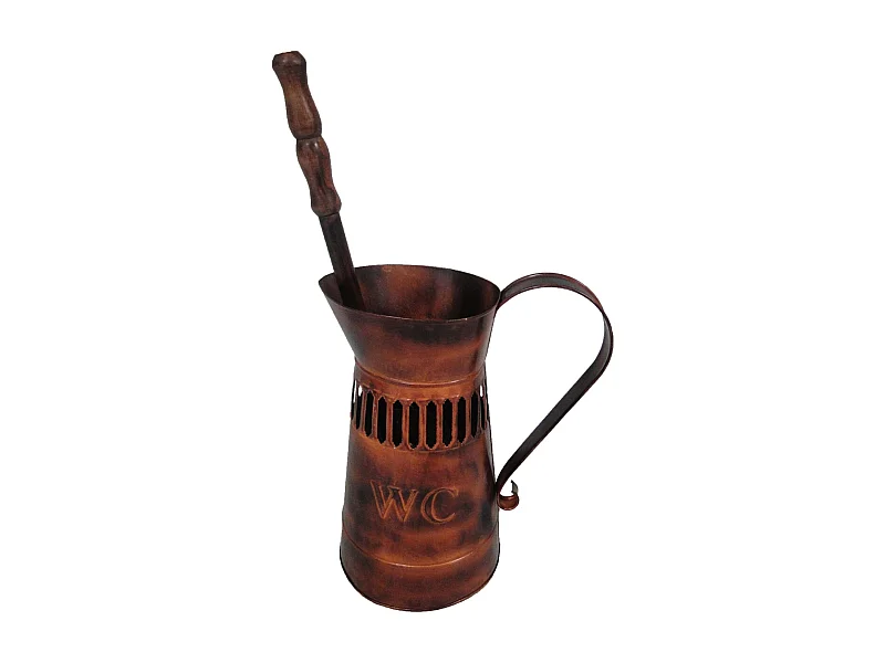 Brosche mit Toilettenbürste Metall Rost