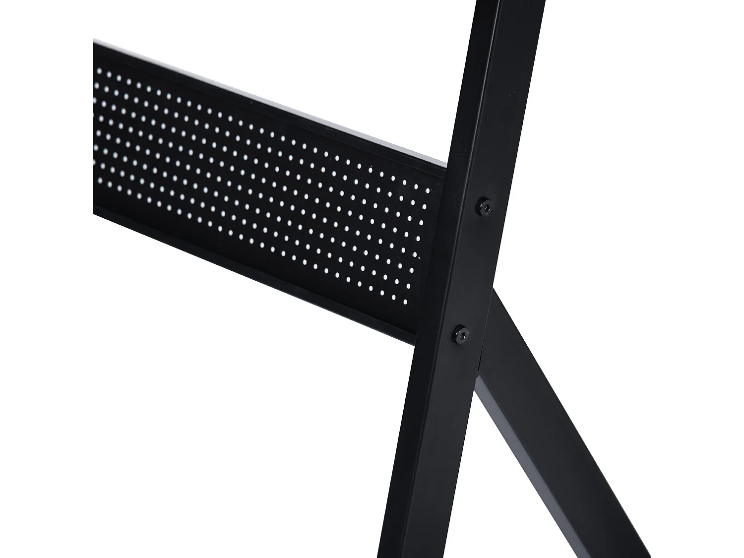 URBAN MEUBLE Mesa de esquina industrial en forma de L con tapa de MDF marrón y patas de metal negro