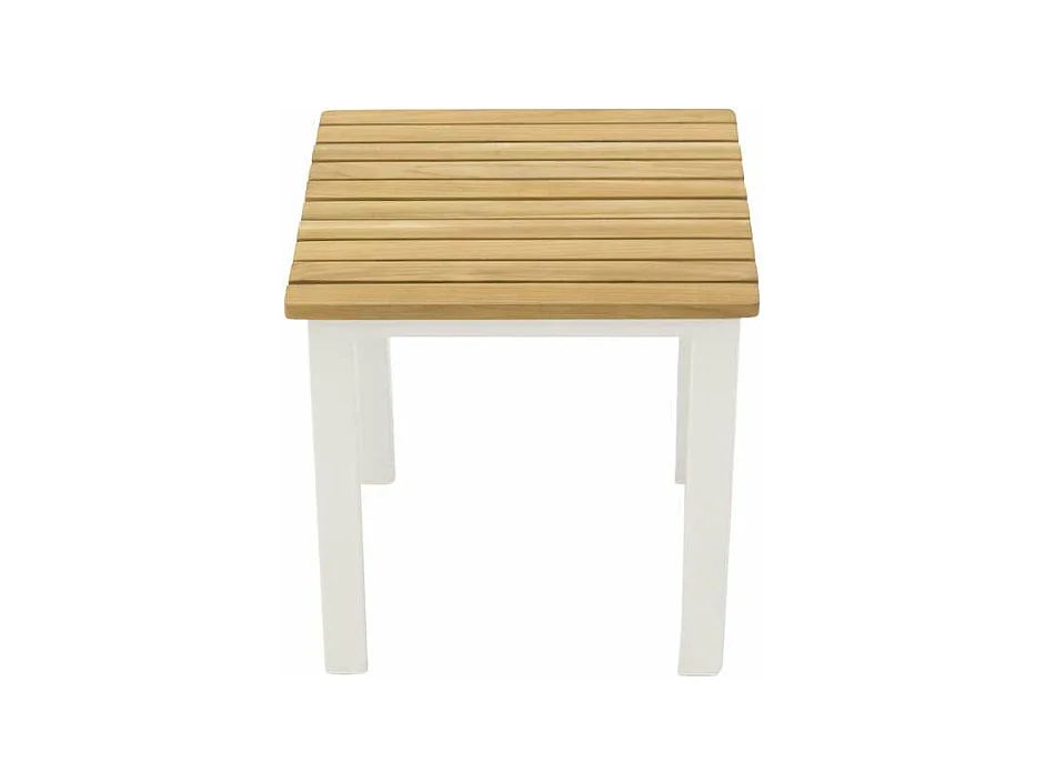 Mexico Beistelltisch weiß, teak.