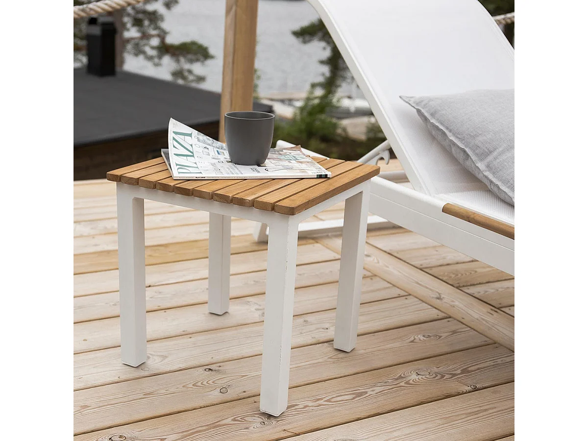 Table d'Appoint de Jardin en Teck "Mexico" 40cm Naturel