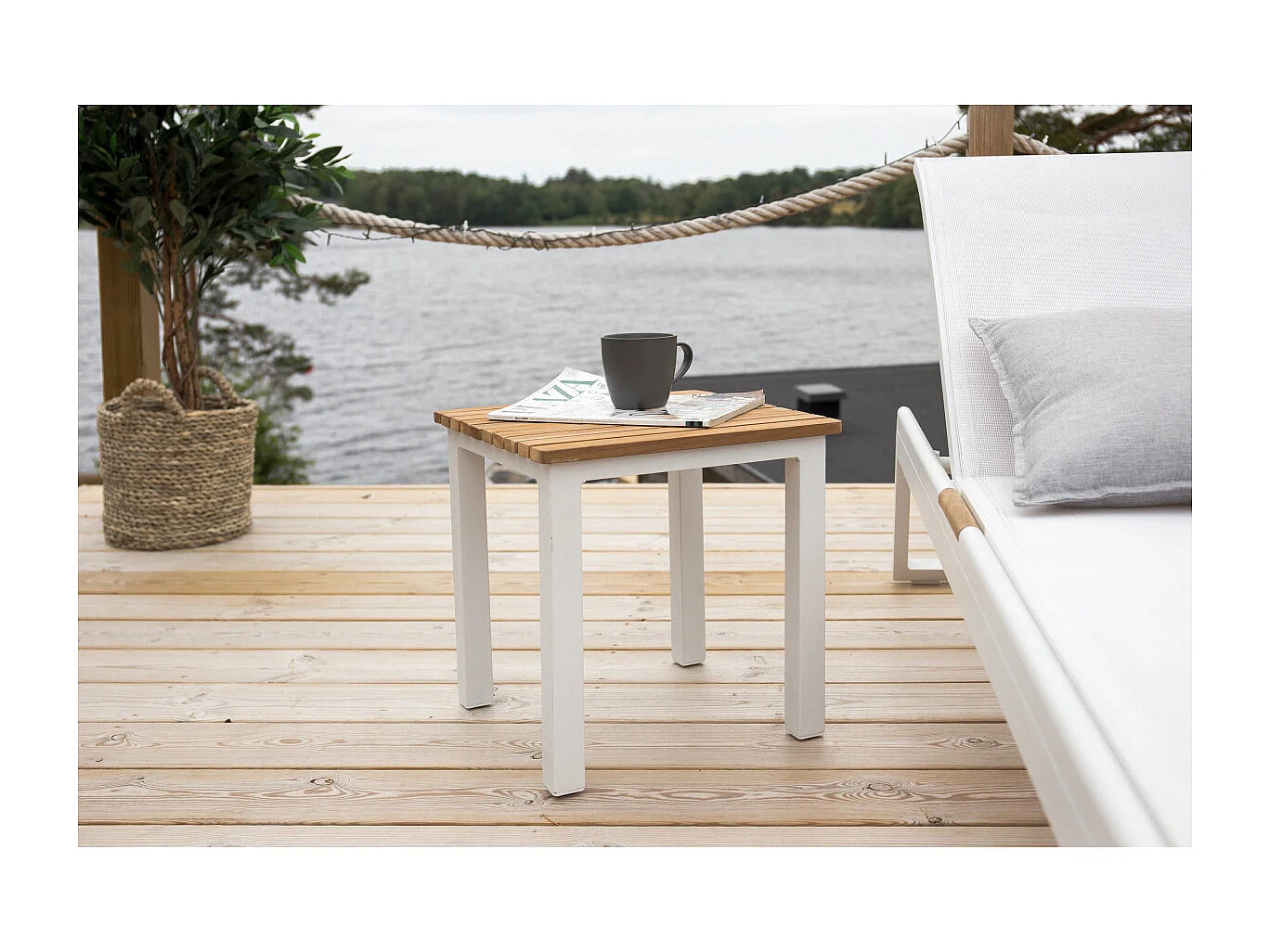 Table d'Appoint de Jardin en Teck "Mexico" 40cm Naturel