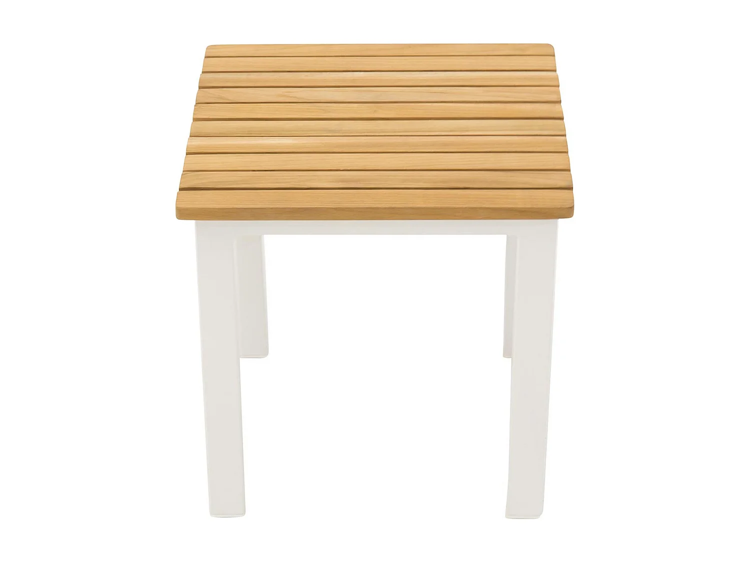 Mexico bijzettafel tuin wit, teak.