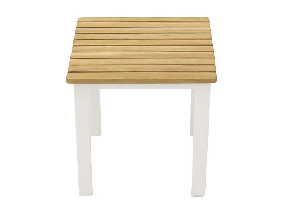 Mexico bijzettafel tuin wit, teak.