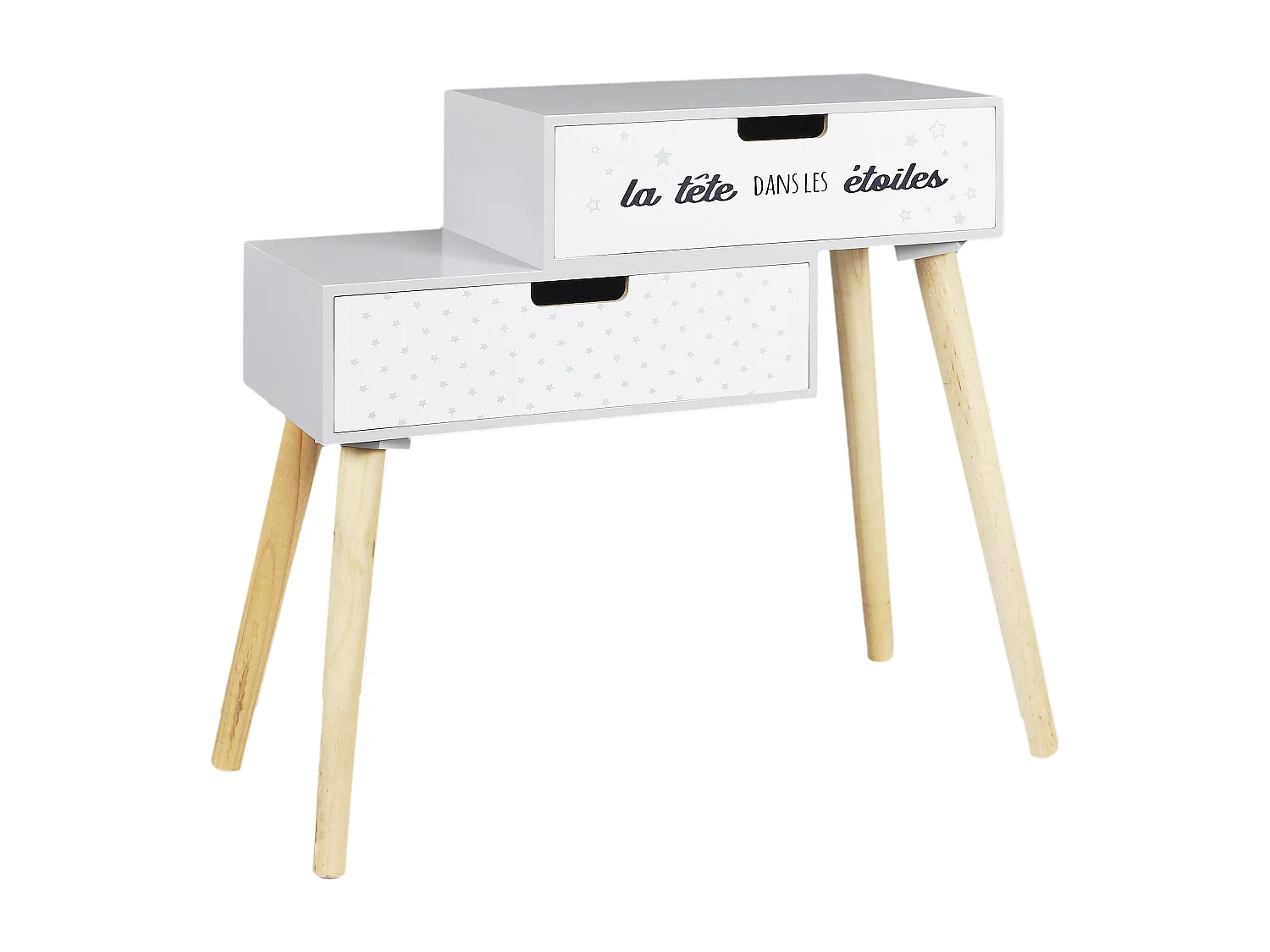 Mesita de noche infantil de madera La tête dans les étoiles
