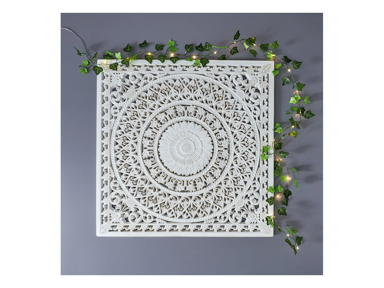 Decoration Murale Moulure 80x80cm Blanc