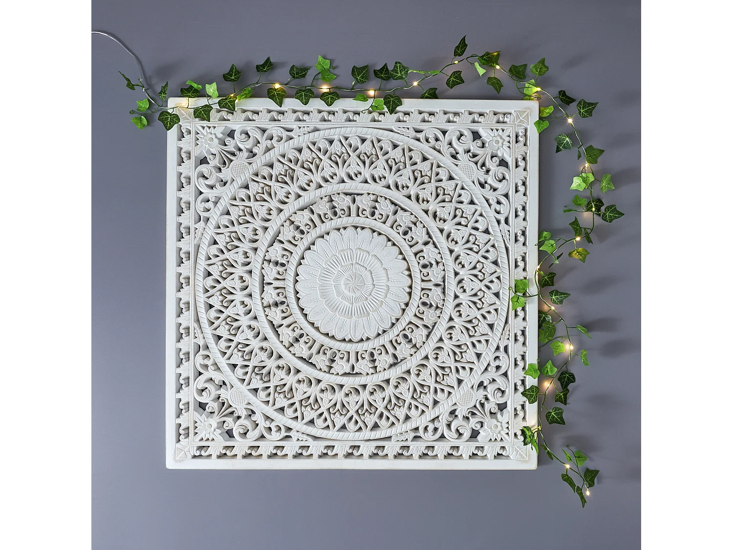 Decoration Murale Moulure 80x80cm Blanc