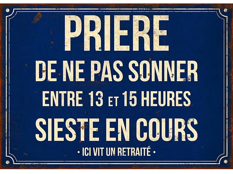 Plaque en métal humour 21 x 15 cm Prière de ne pas sonner...