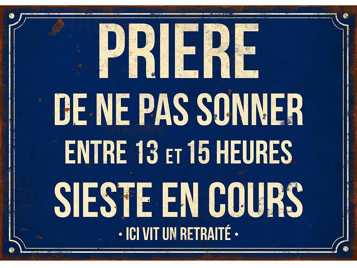 Plaque en métal humour 21 x 15 cm Prière de ne pas sonner...