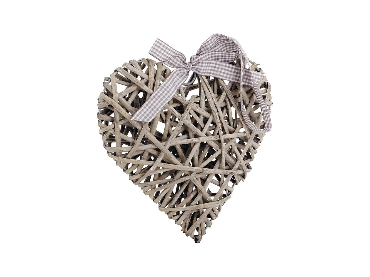 Coeur a suspendre en osier