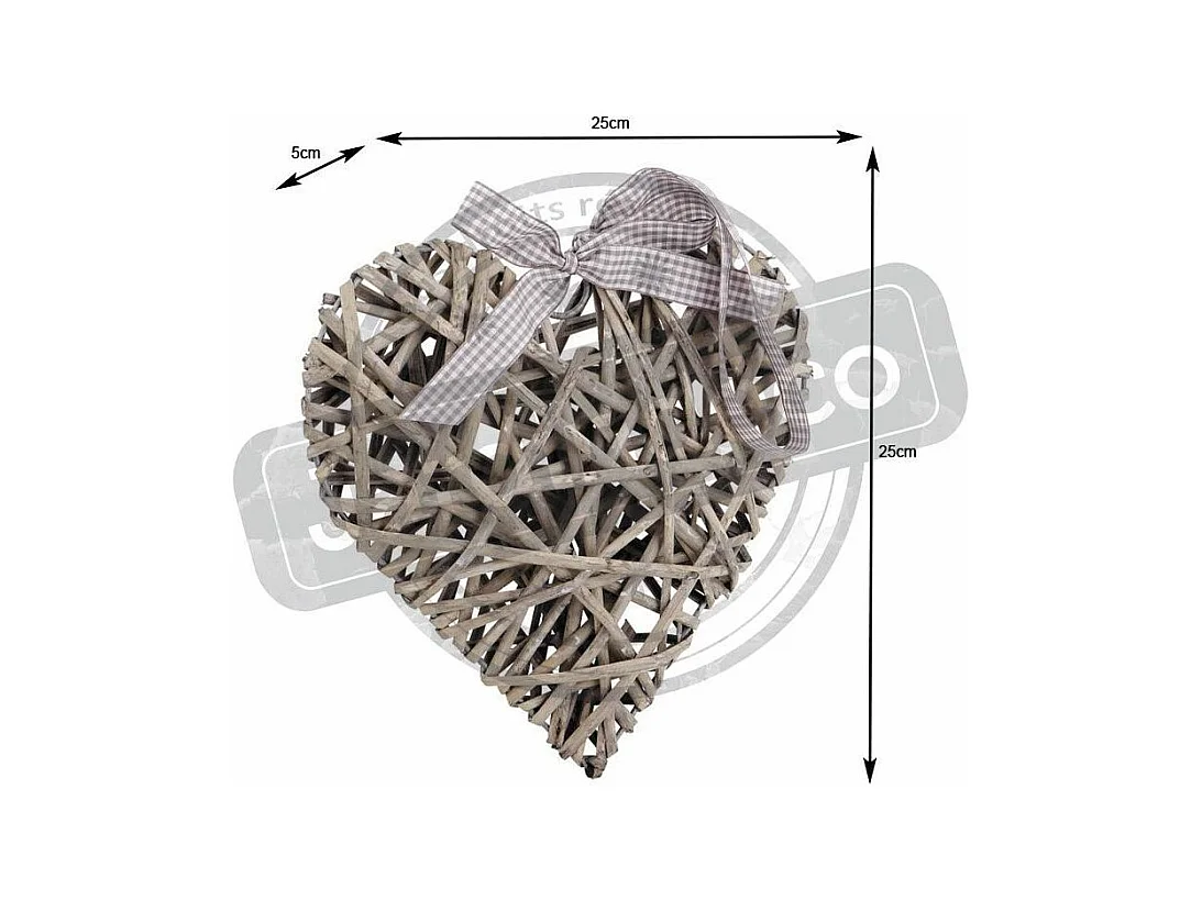 Coeur a suspendre en osier
