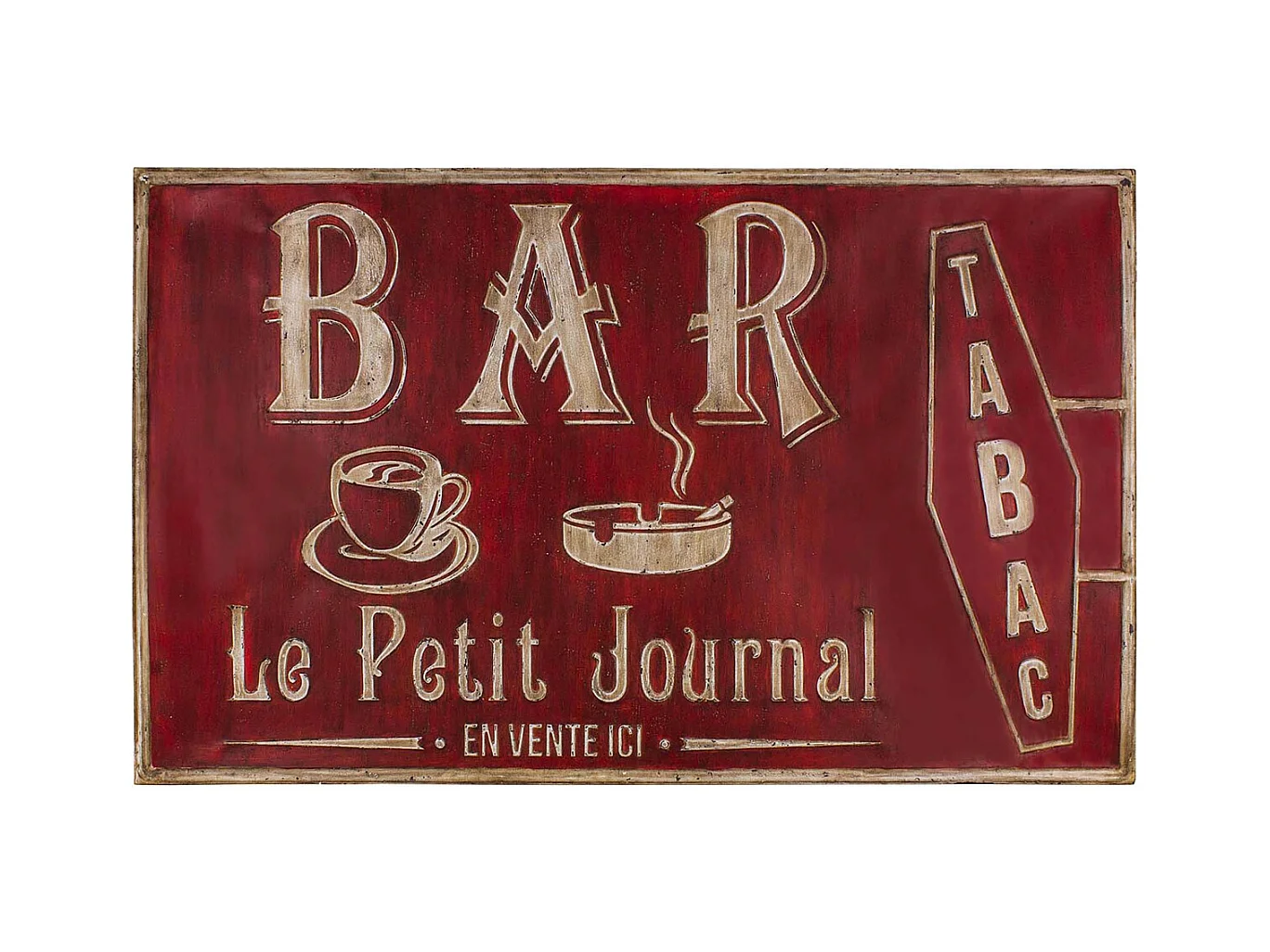 Grande plaque vintage en fer 122,5 x 74 cm Bar tabac