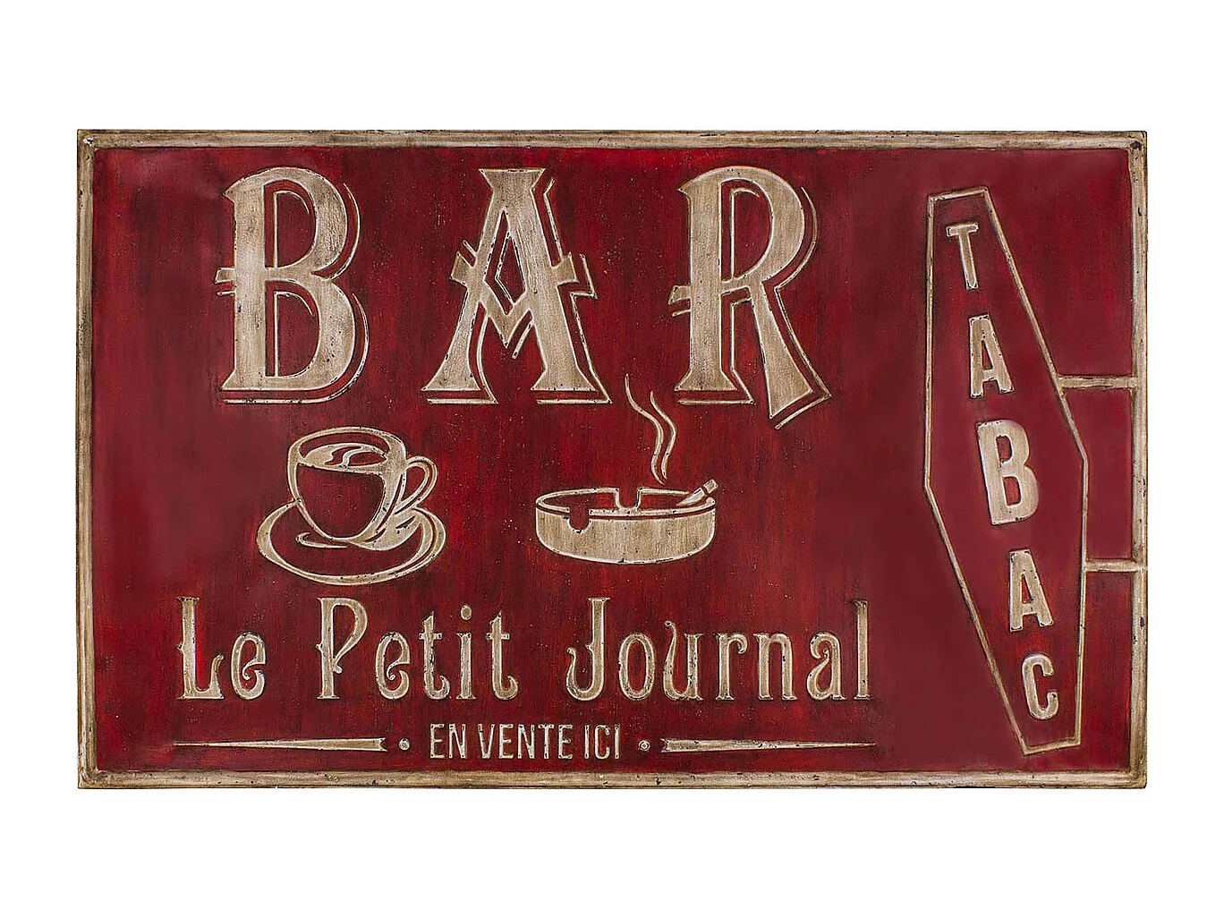 Grande plaque vintage en fer 122,5 x 74 cm Bar tabac