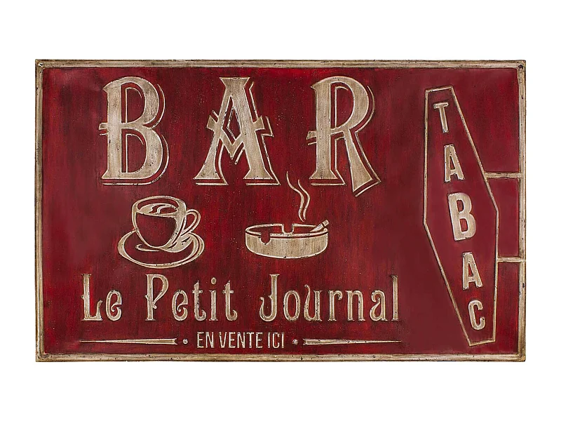 Grande plaque vintage en fer 122,5 x 74 cm Bar tabac