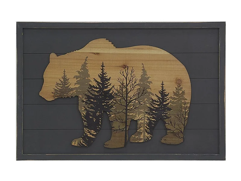 Cadre en pin FORÊT Ours