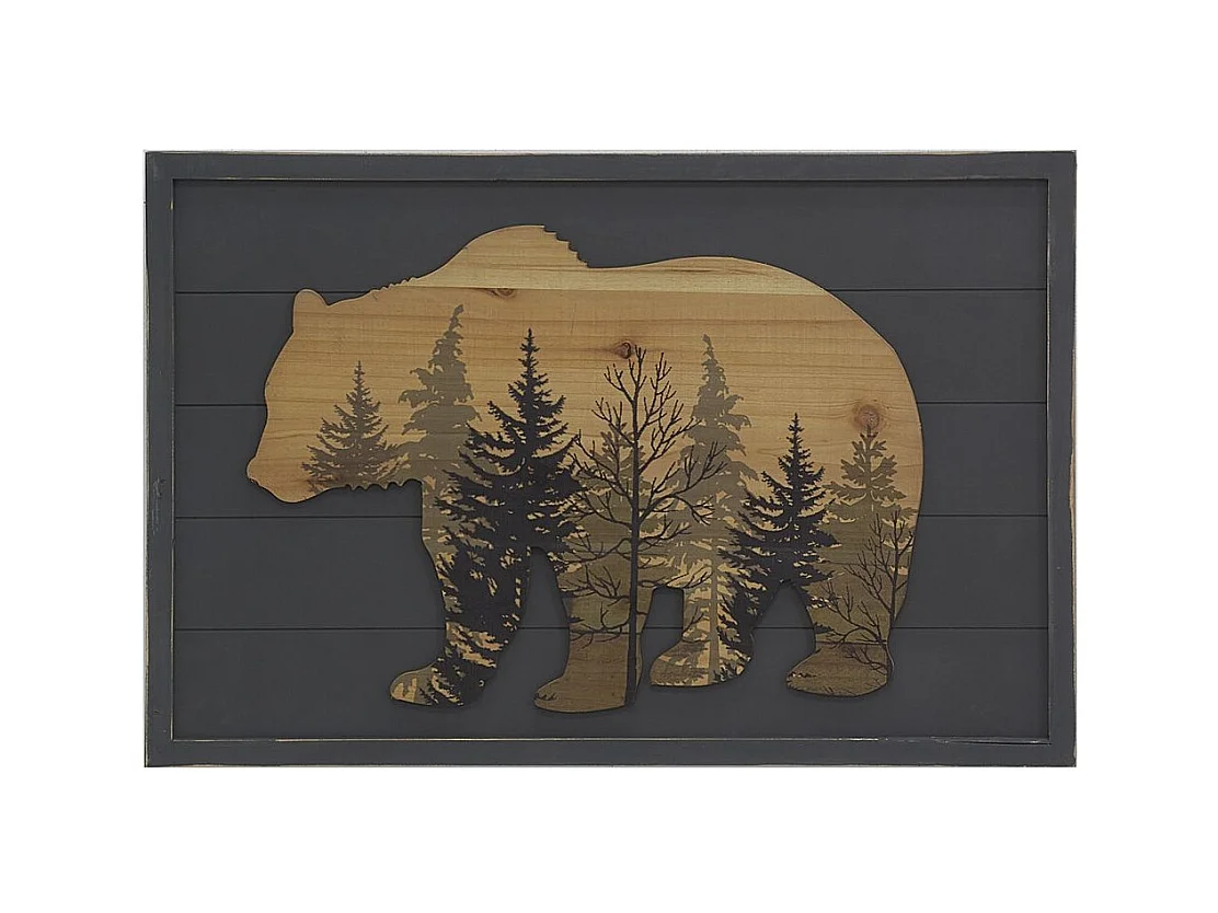 Cadre en pin FORÊT Ours