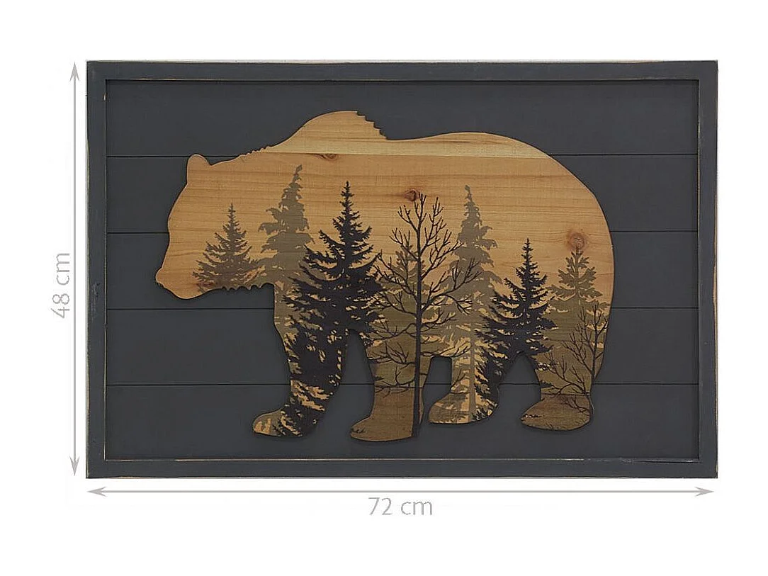 Cadre en pin FORÊT Ours