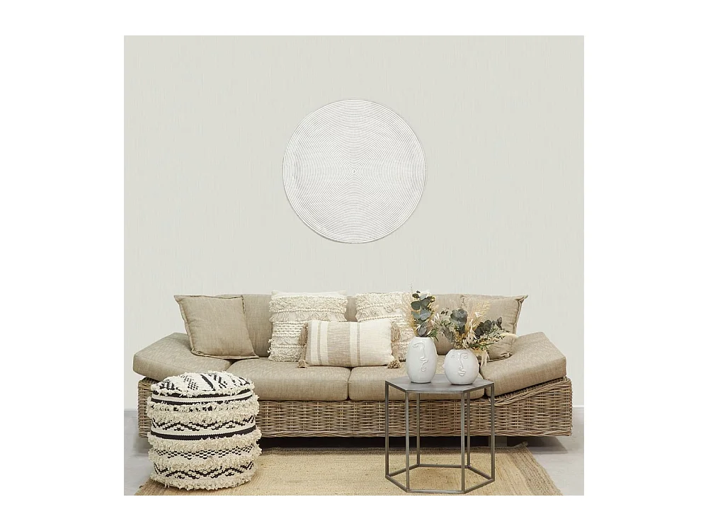 Décoration murale en médium sculpté ronde