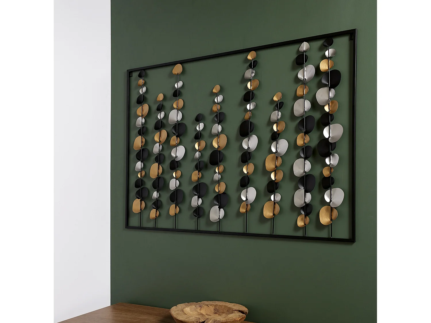 Decoration Murale Metal Fleuri 100x70cm Multicolore