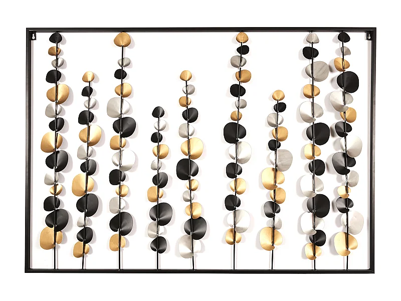 Decoration Murale Metal Fleuri 100x70cm Multicolore