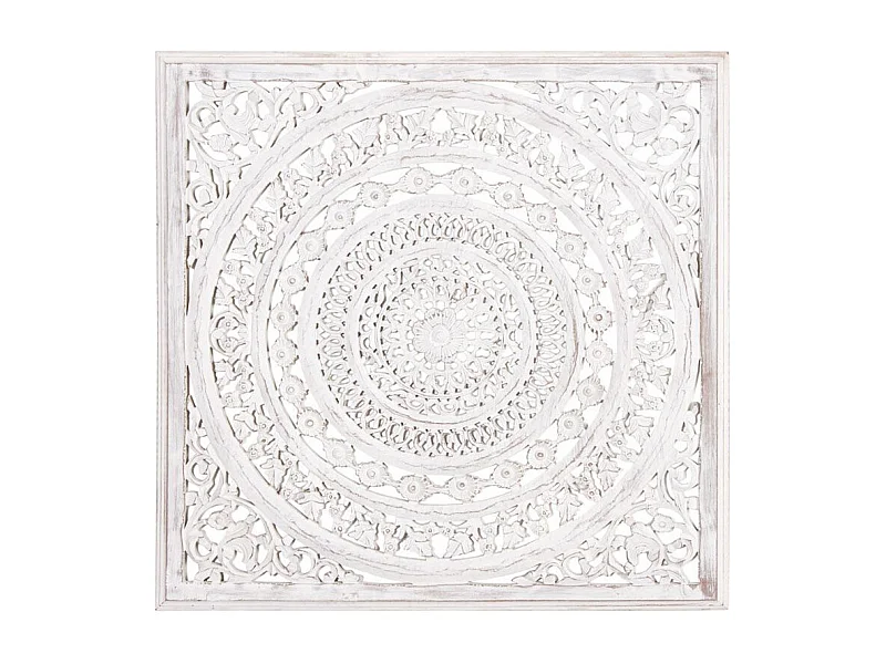 Décoration murale sculptée medium blanchi