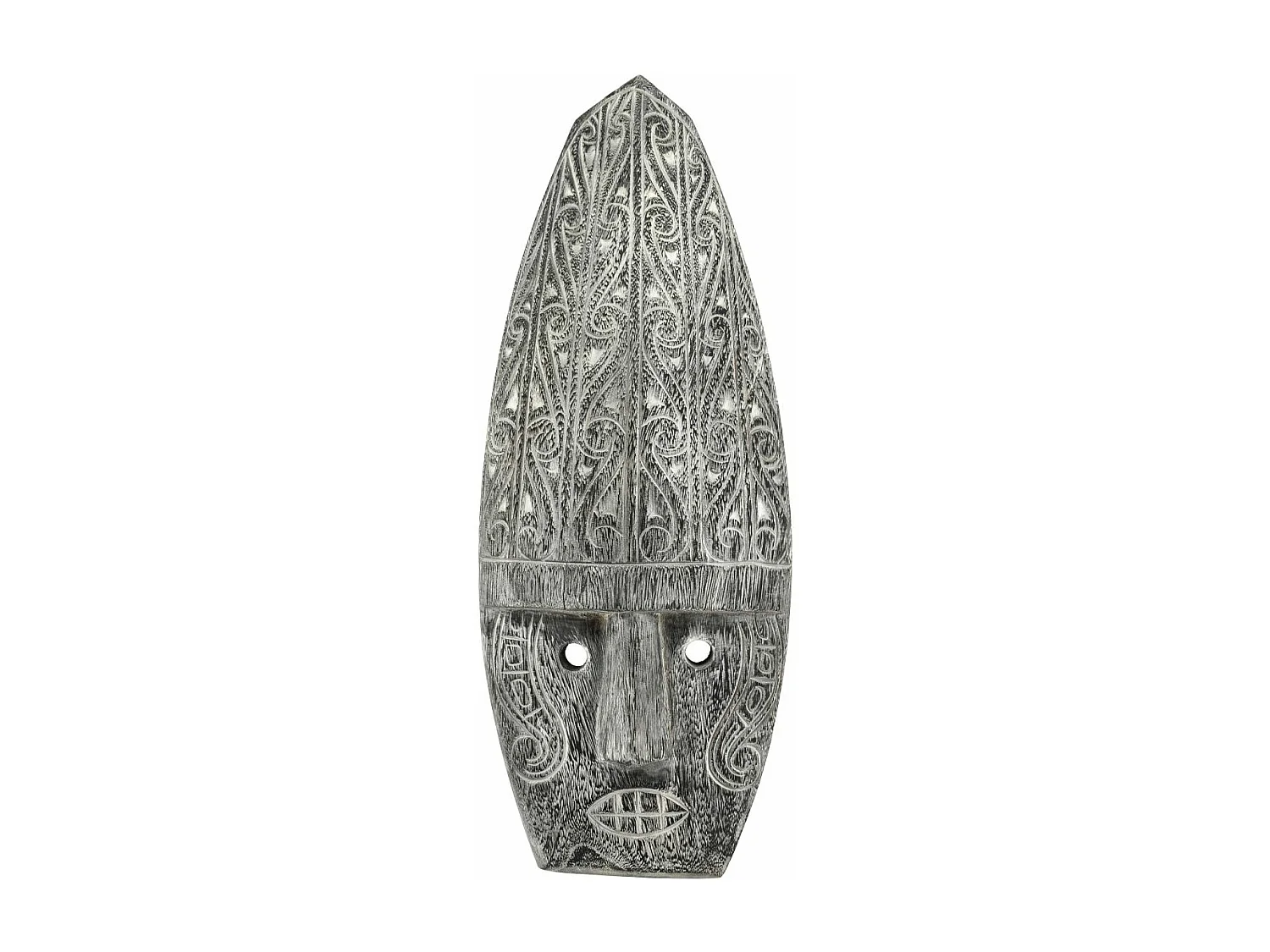 Masque mural en bois patiné