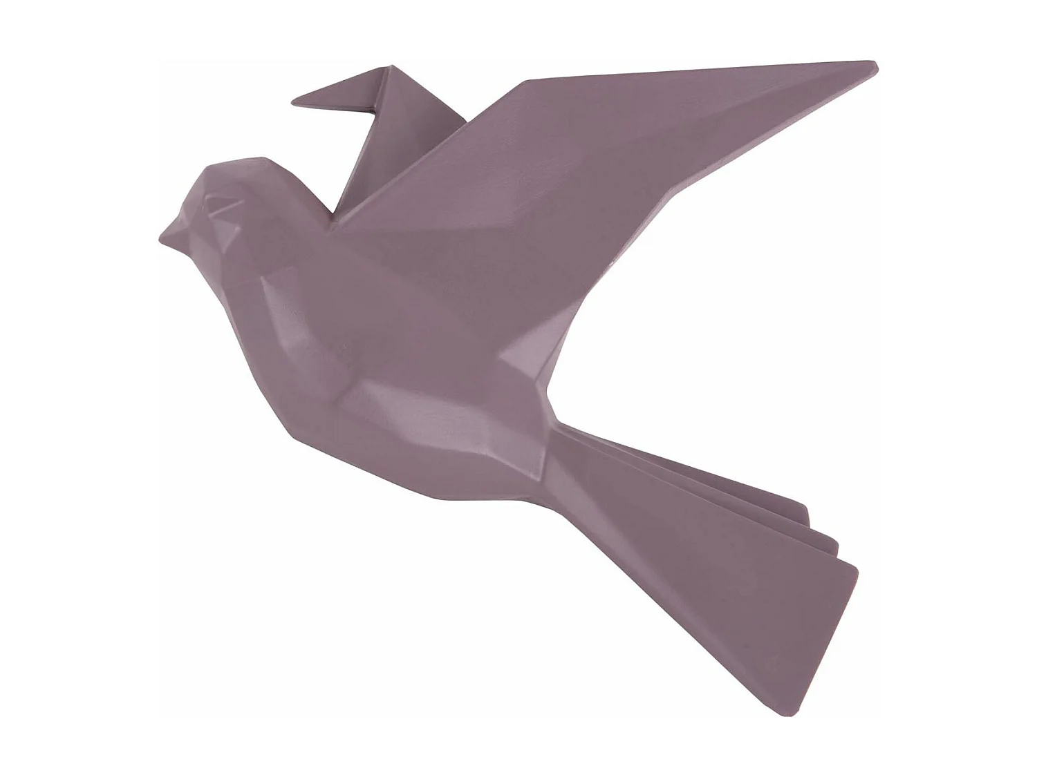 Oiseau fixation murale en résine violet mat origami Grand modèle