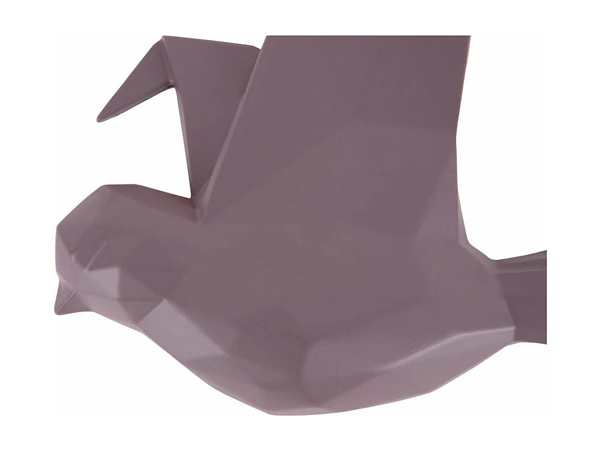 Oiseau fixation murale en résine violet mat origami Grand modèle