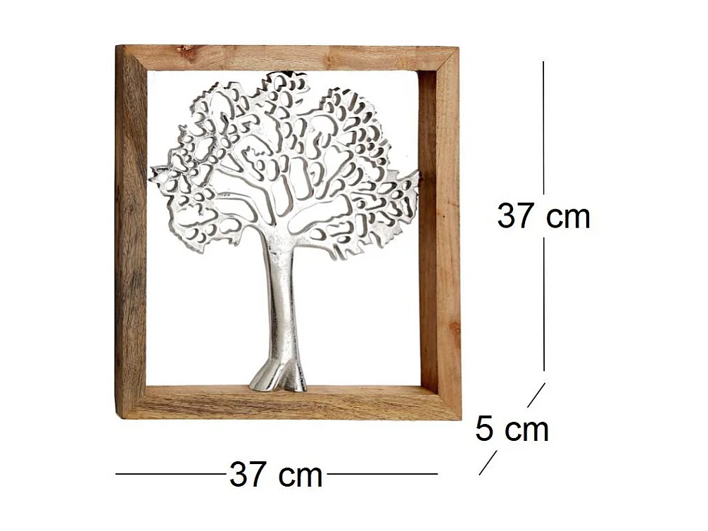 Cadre en bois et aluminium Arbre de vie 37 cm