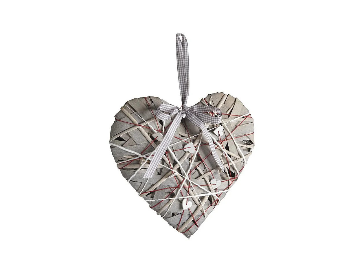 Coeur en bois à suspendre 30 cm