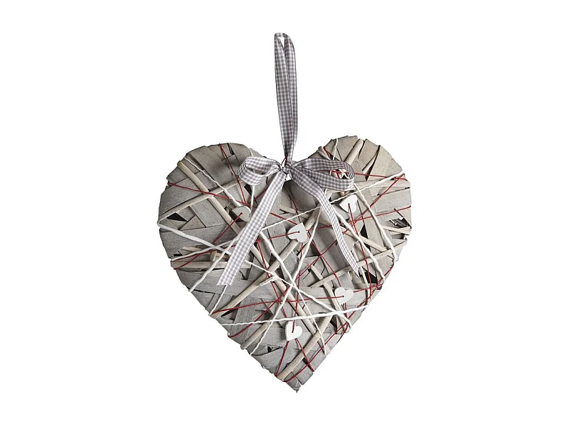 Coeur en bois à suspendre 30 cm