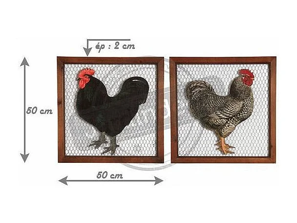 Telaio per galline in legno con rete metallica (set di 2)