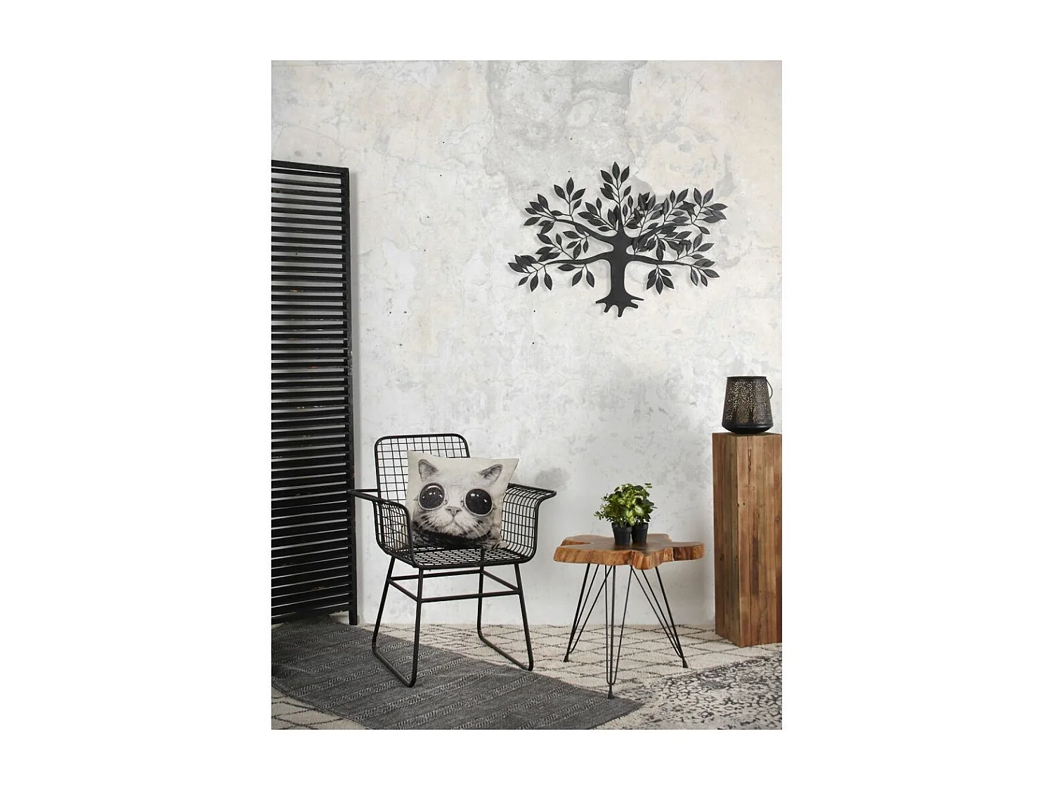 Arbre mural en métal