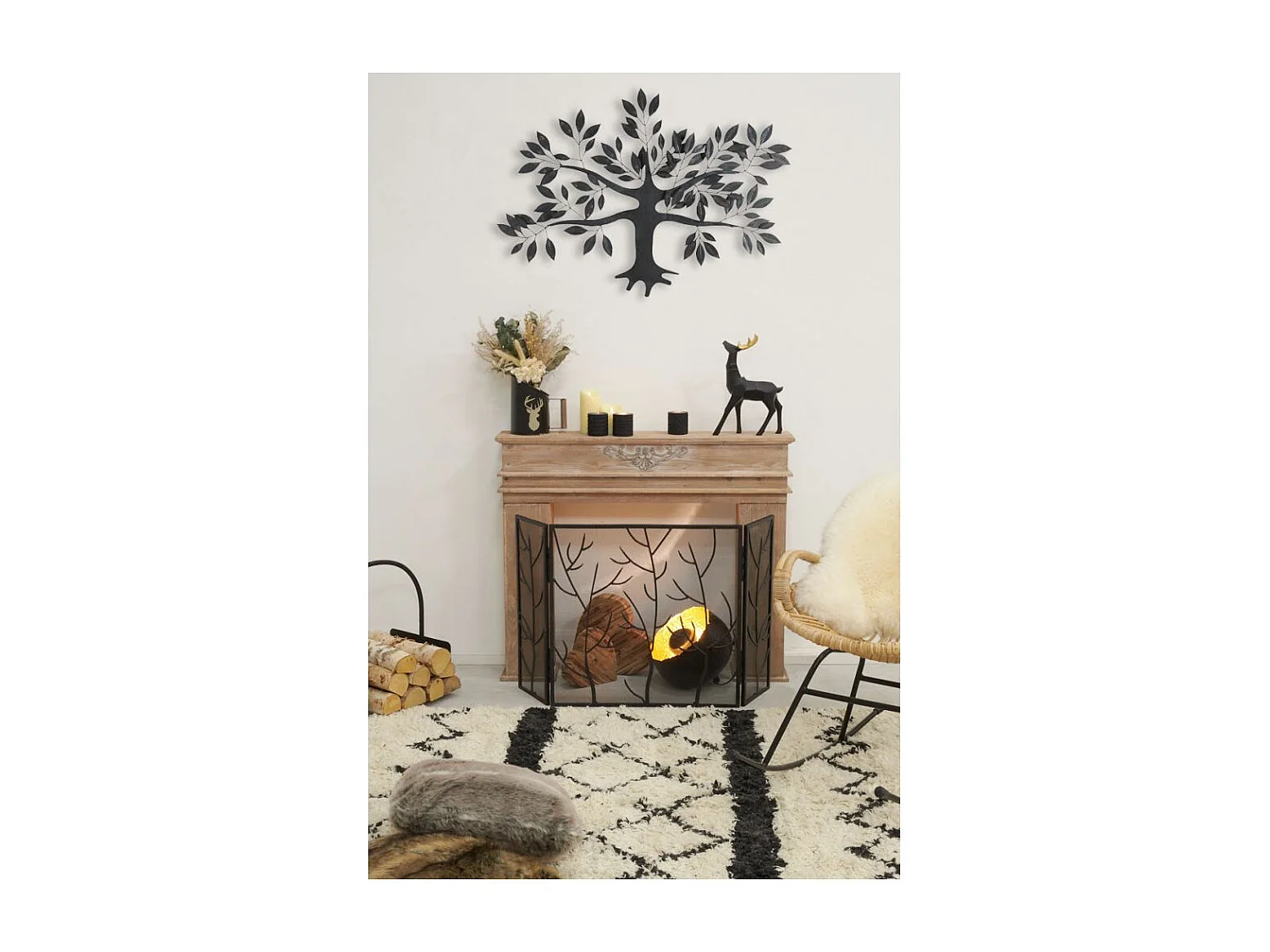 Arbre mural en métal