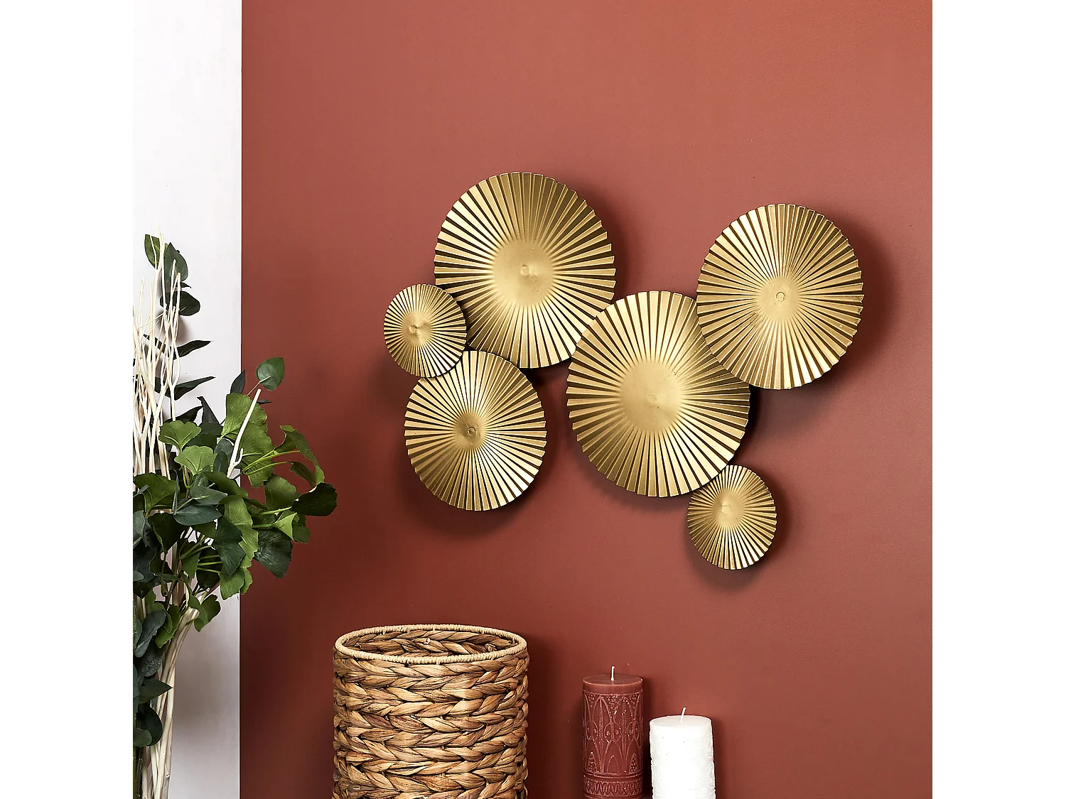 Deco Murale Metal Dore Or