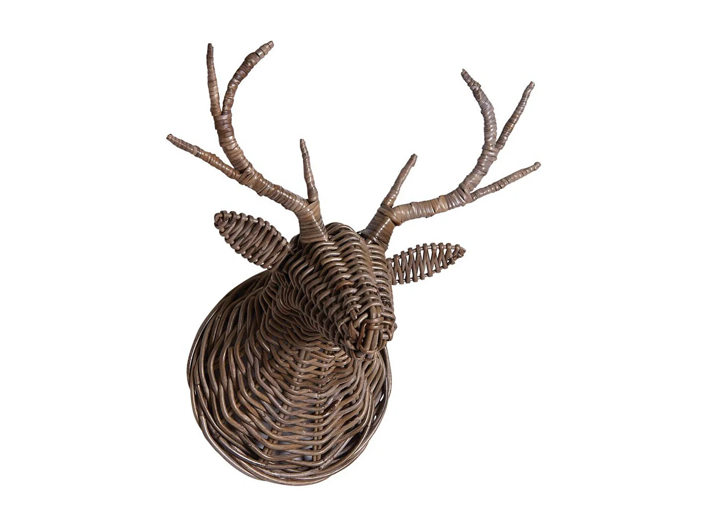 Trophée tête d'animal en poelet gris Cerf