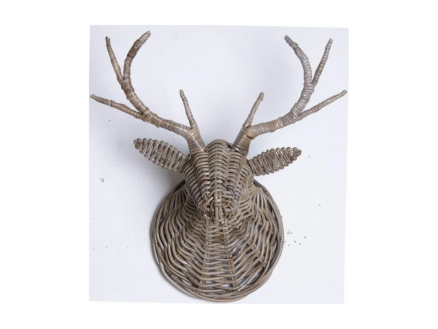 Trophée tête d'animal en poelet gris Cerf