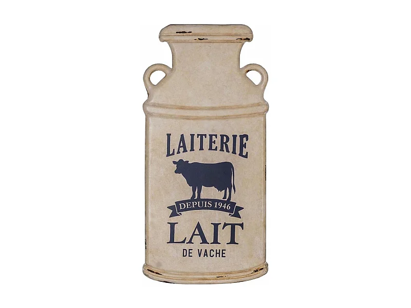 Plaque métallique découpée style rétro Laiterie