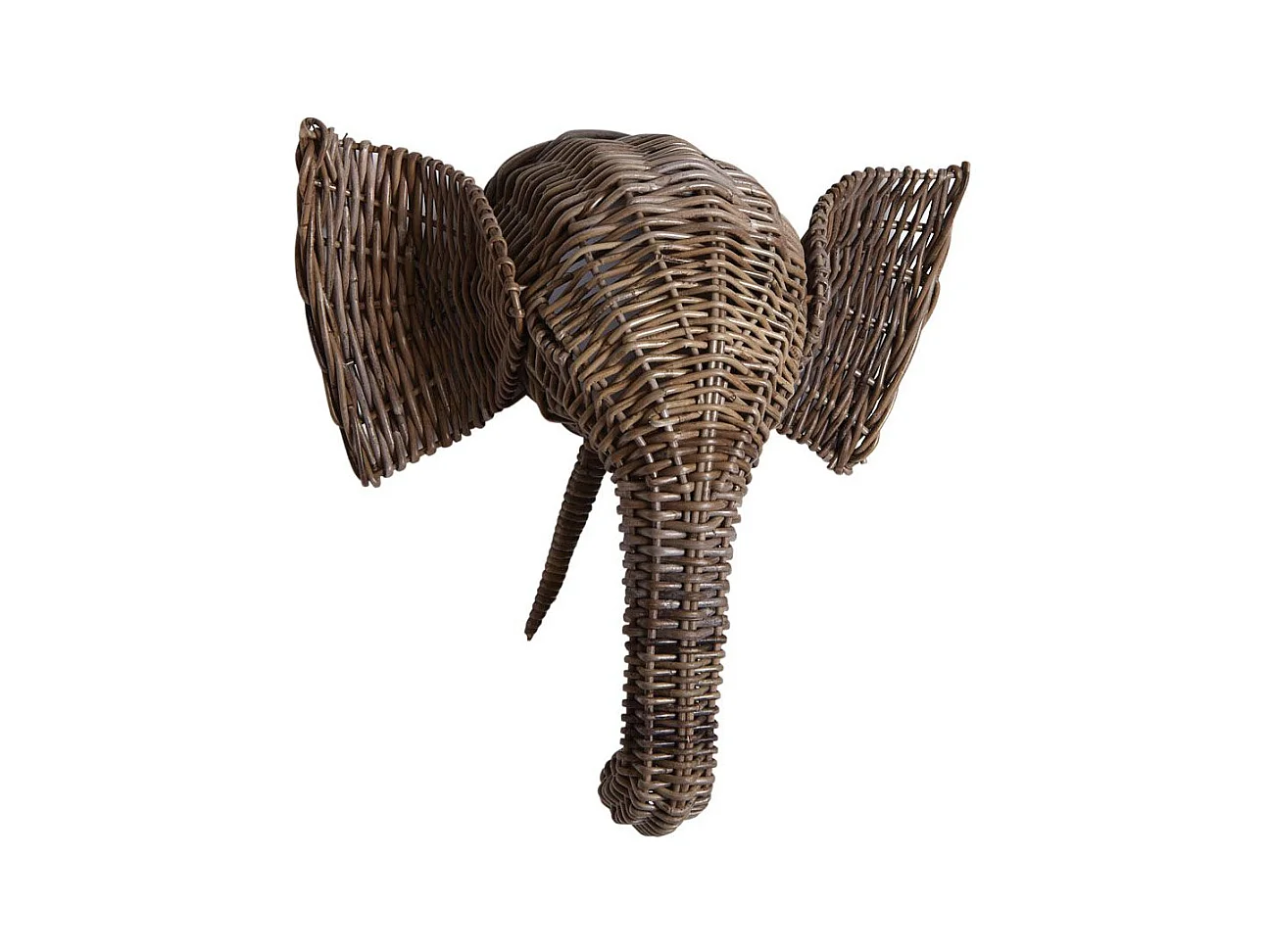 Trophée tête d'animal en poelet gris Eléphant