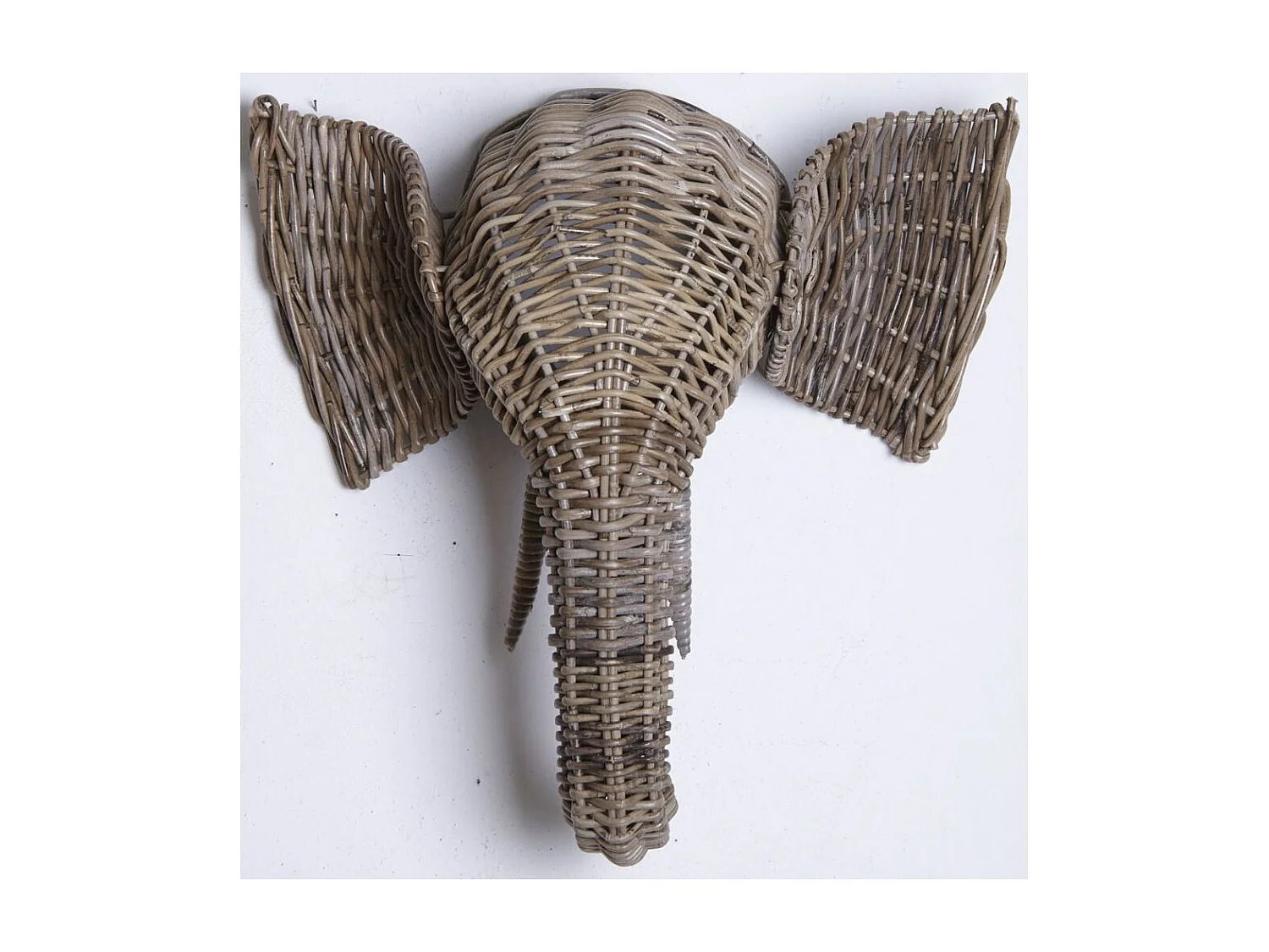 Trophée tête d'animal en poelet gris Eléphant