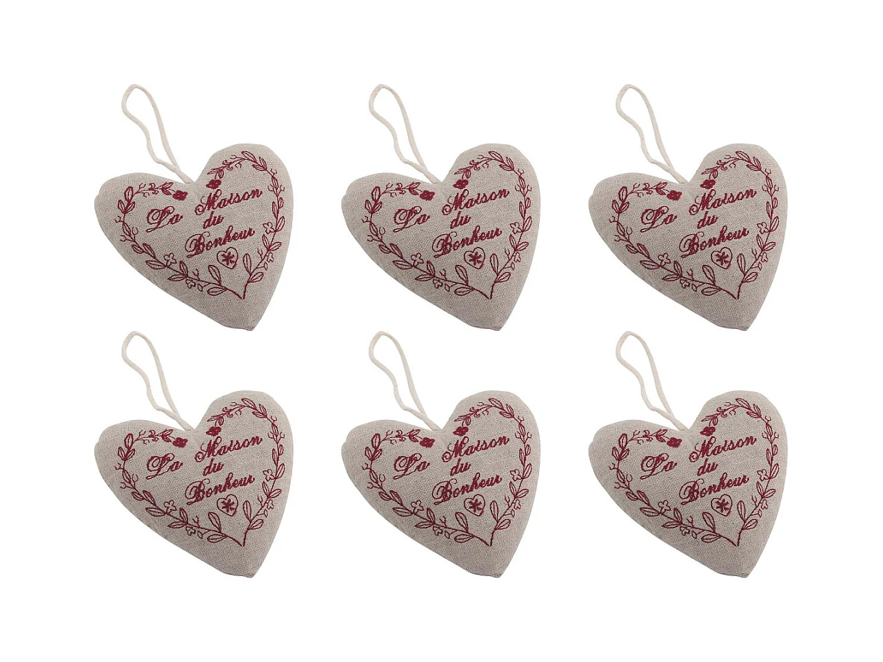 Coeur à suspendre La maison du bonheur (Lot de 6)