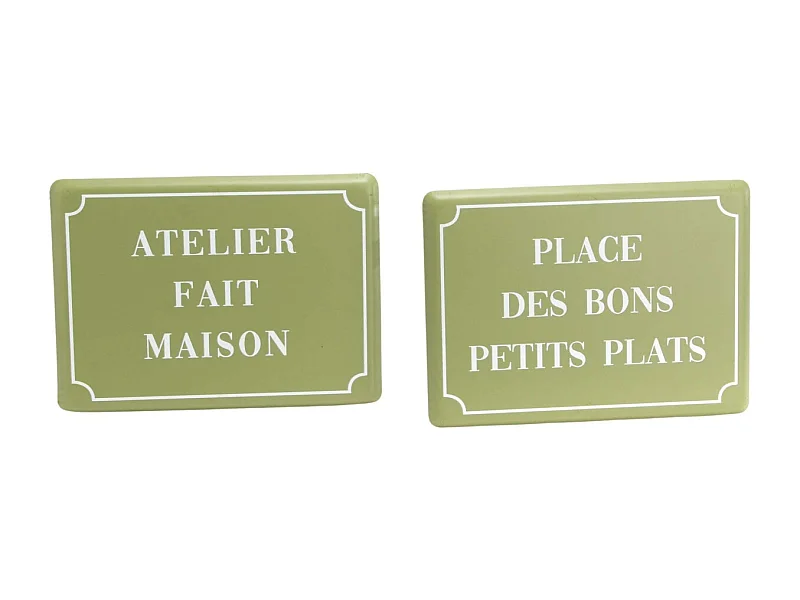 Plaques décoratives en métal Cuisine Green (Lot de 2)