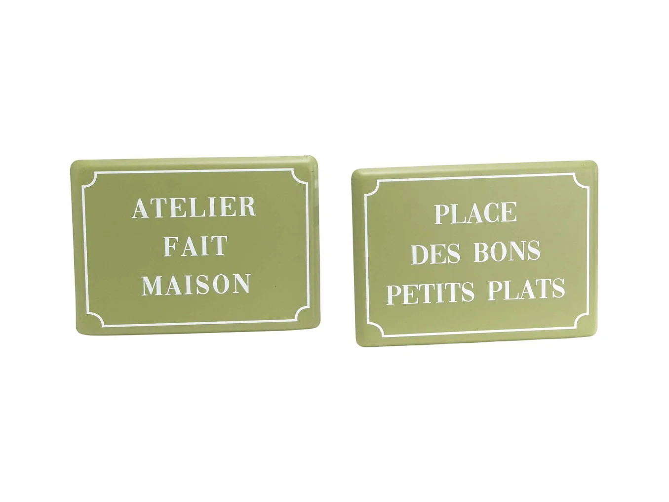 Plaques décoratives en métal Cuisine Green (Lot de 2)