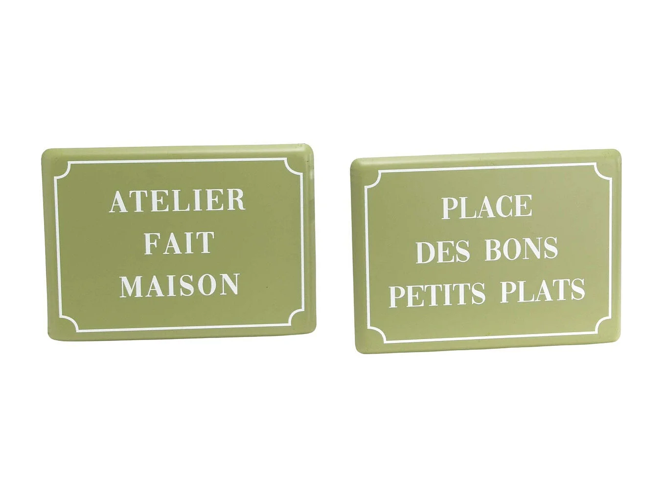 Plaques décoratives en métal Cuisine Green (Lot de 2)