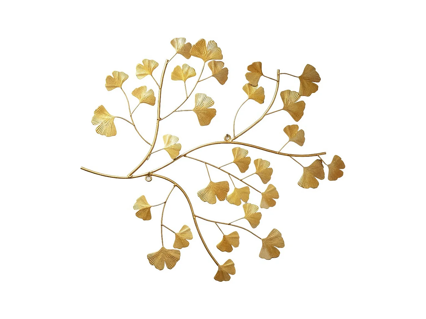 Décoration murale en métal doré Ginko