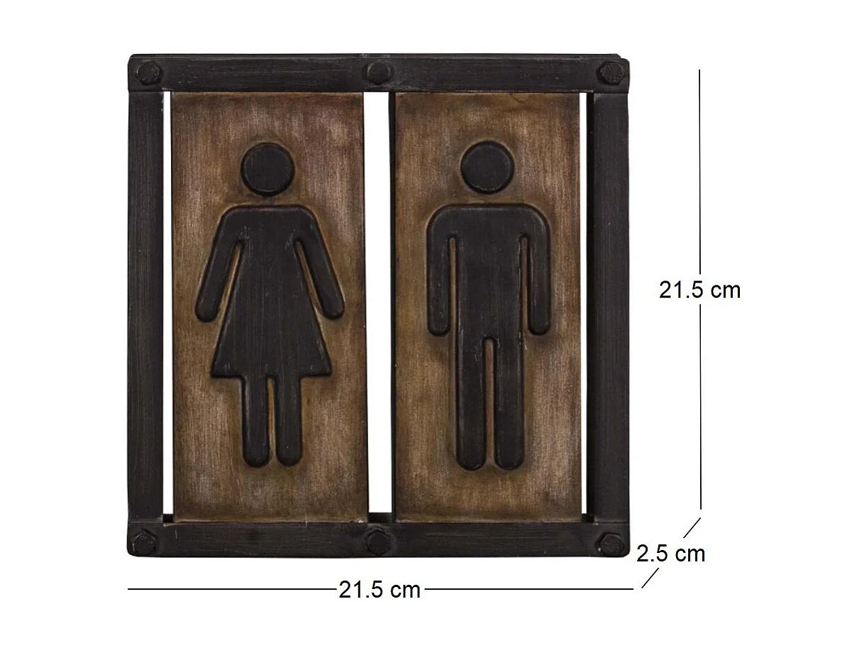 Plaque industrielle Toilettes 21.5 cm
