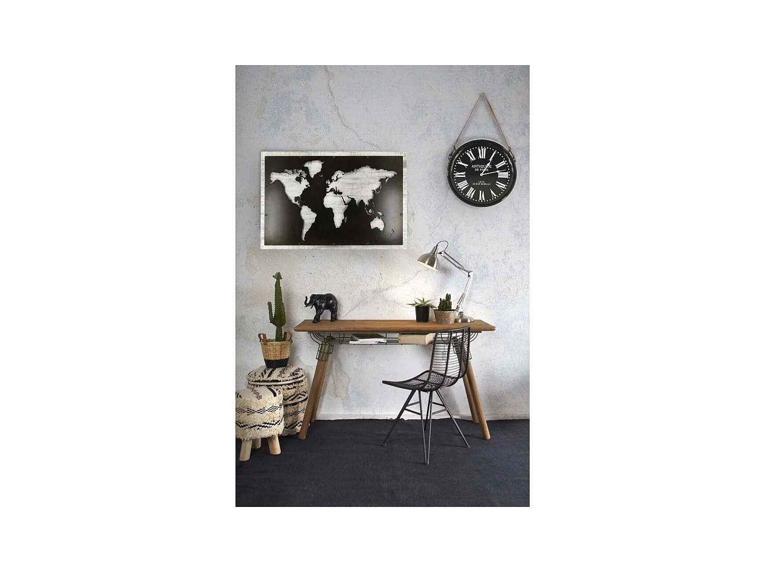 Mappemonde en medium et métal