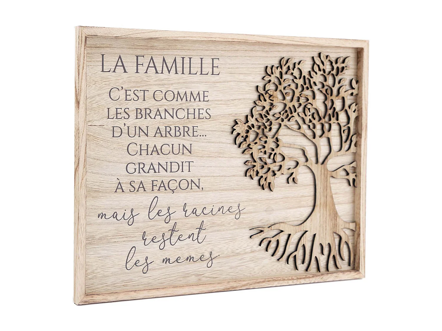 Plaque décorative en bois de paulownia Citation 40 x 30 cm