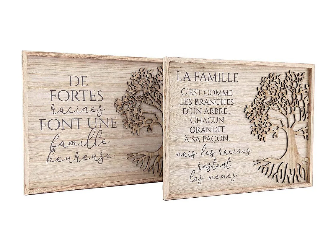 Plaque décorative en bois de paulownia Citation 40 x 30 cm